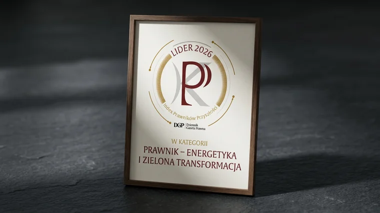 Wyróżnienie Lider 2026 Index Prawników Przyszłości w kategorii Prawnik, Energetyka i Zielona Transformacja (Dziennik Gazeta Prawna) dla Aleksandry Lindner